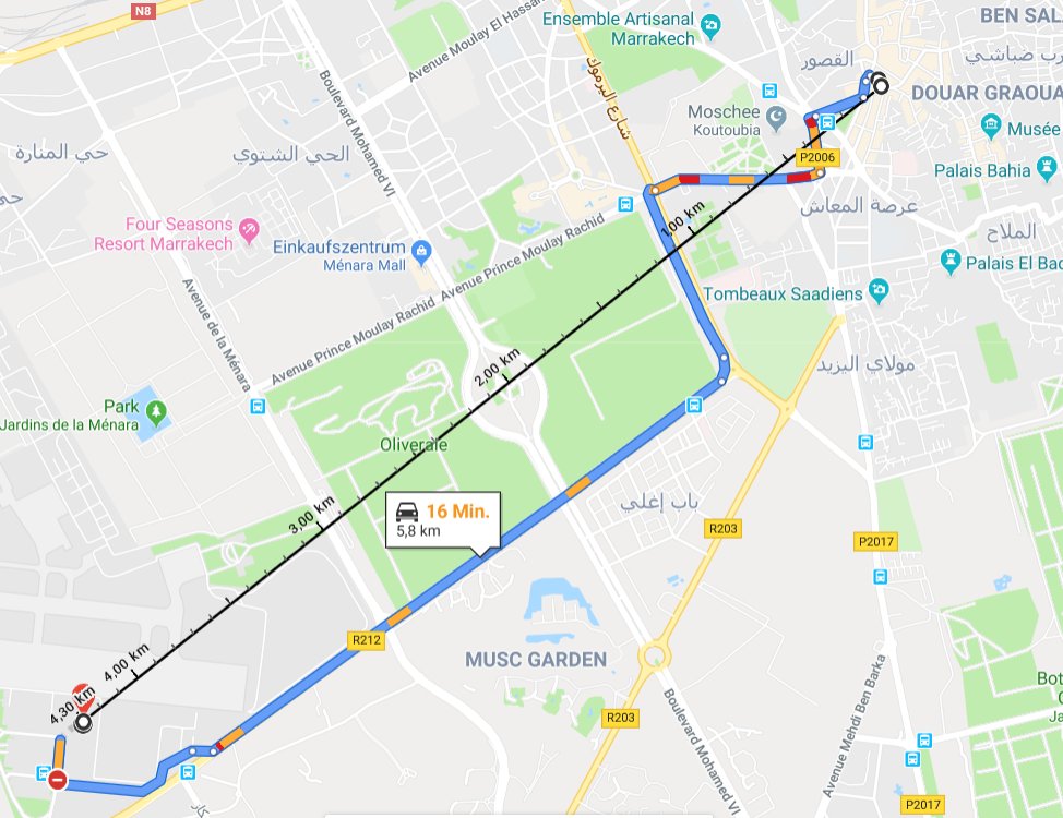 Google Maps of Marrakesh